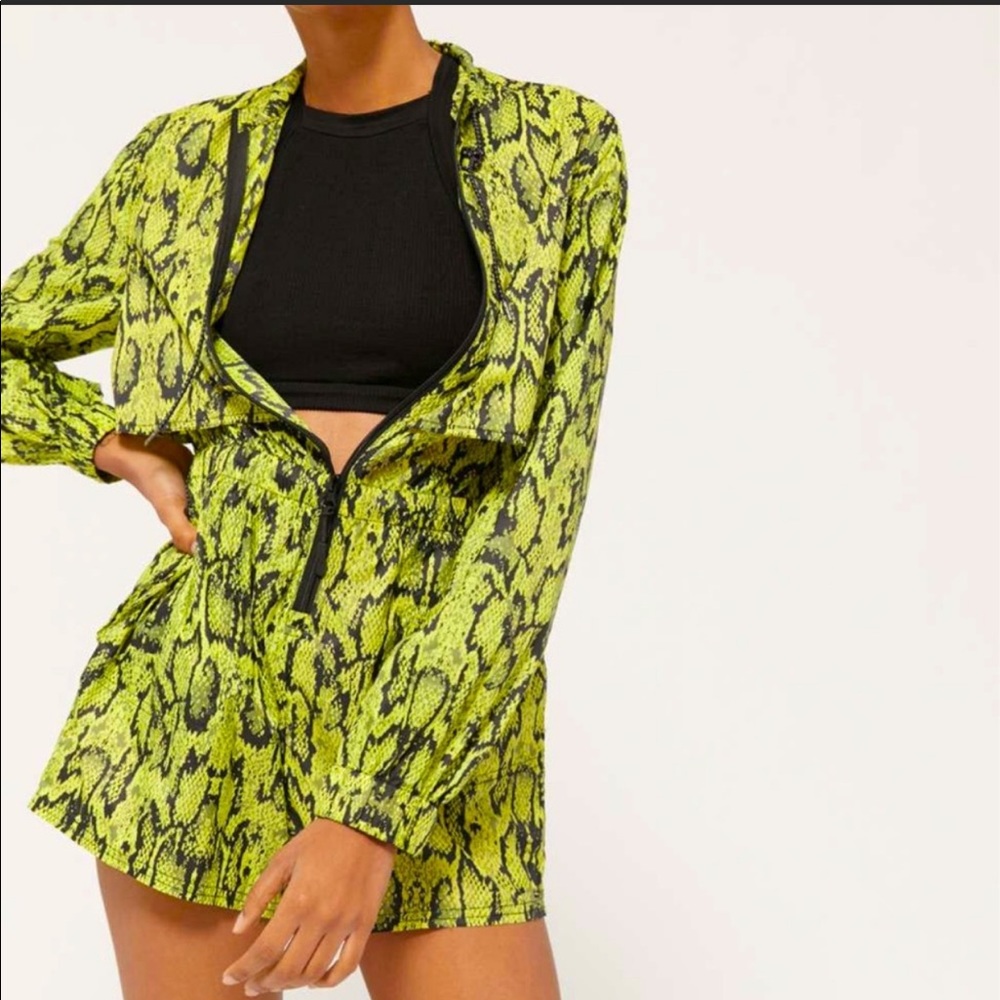 Urban outfitters neon green sable print romper!